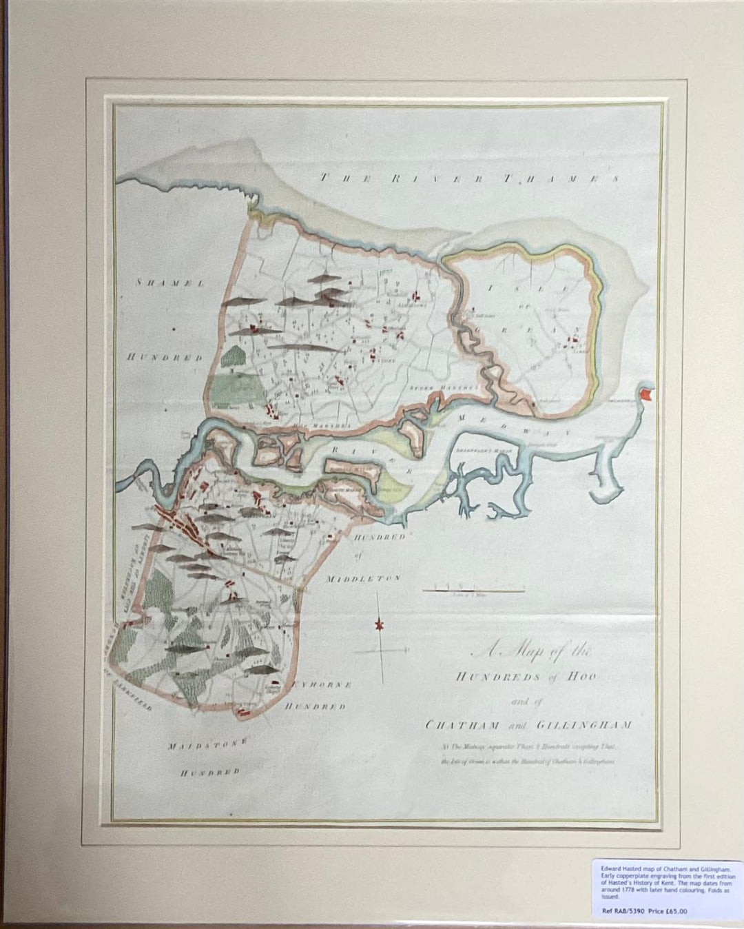 Edward Hasted Map Of Chatham And Gillingham