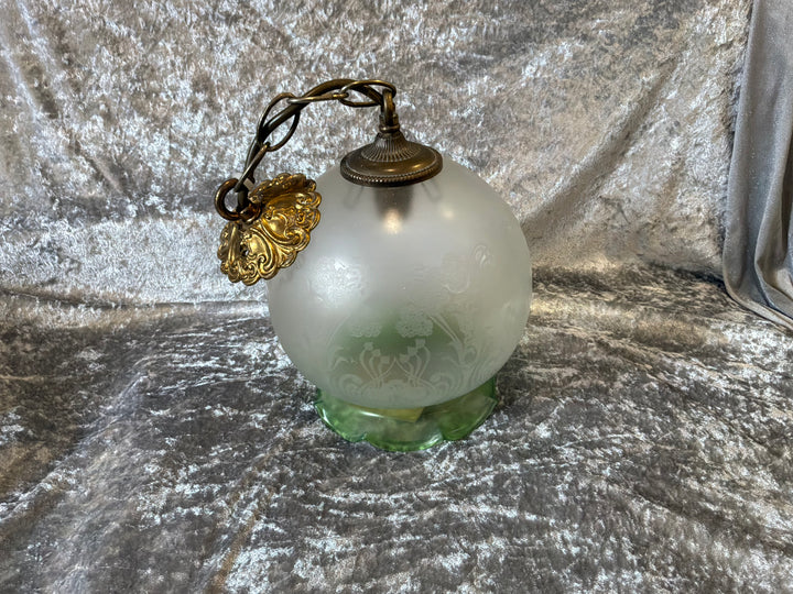 Beautiful etched hanging lamp Art Nouveau Style