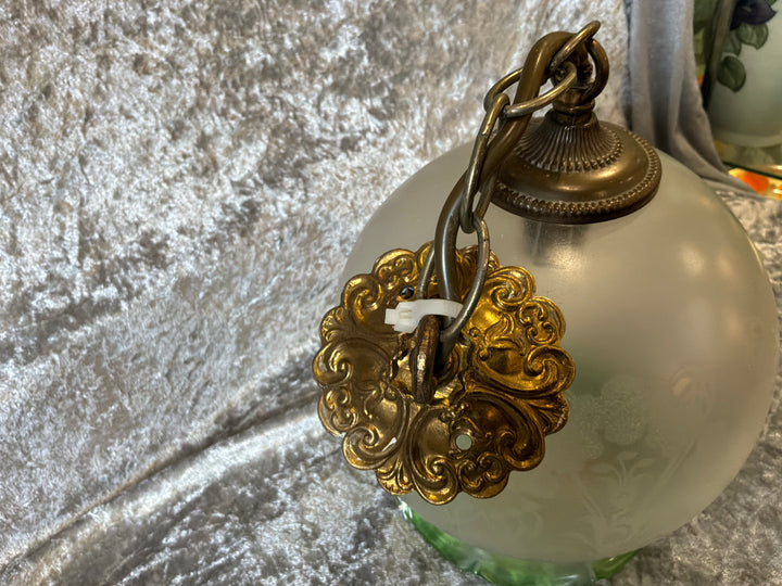 Beautiful etched hanging lamp Art Nouveau Style