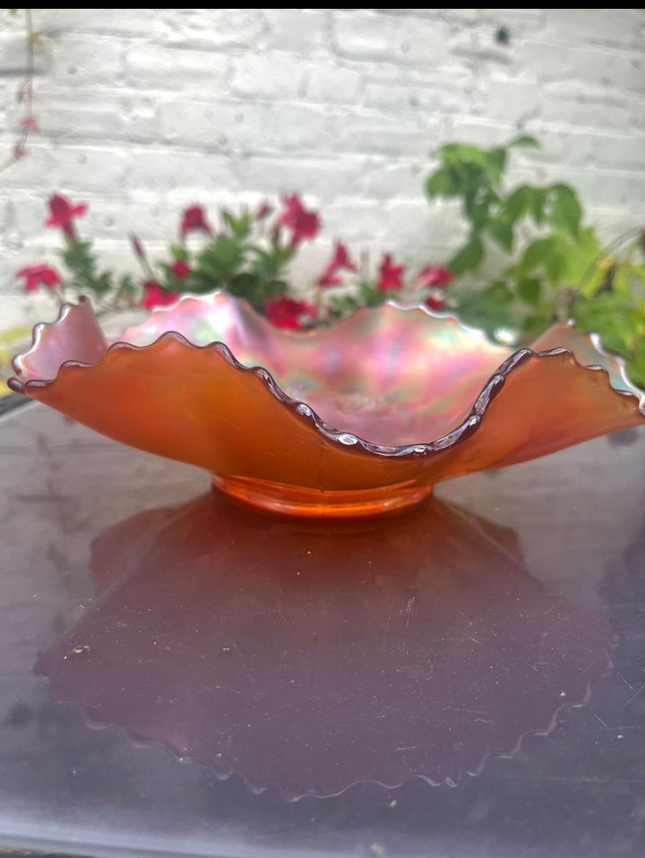 Iridescent Marigold Glass Dish