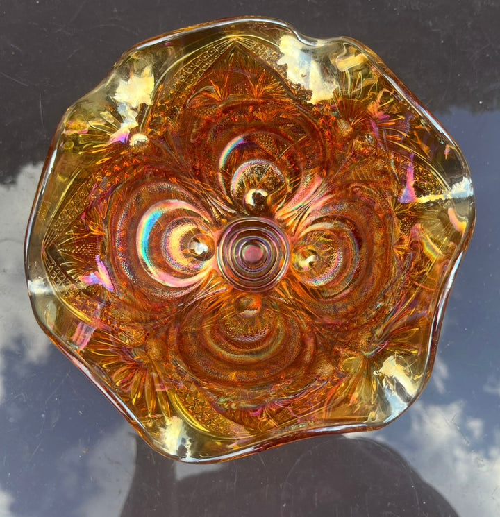 Carnival Iridescent Marigold Glass Dish