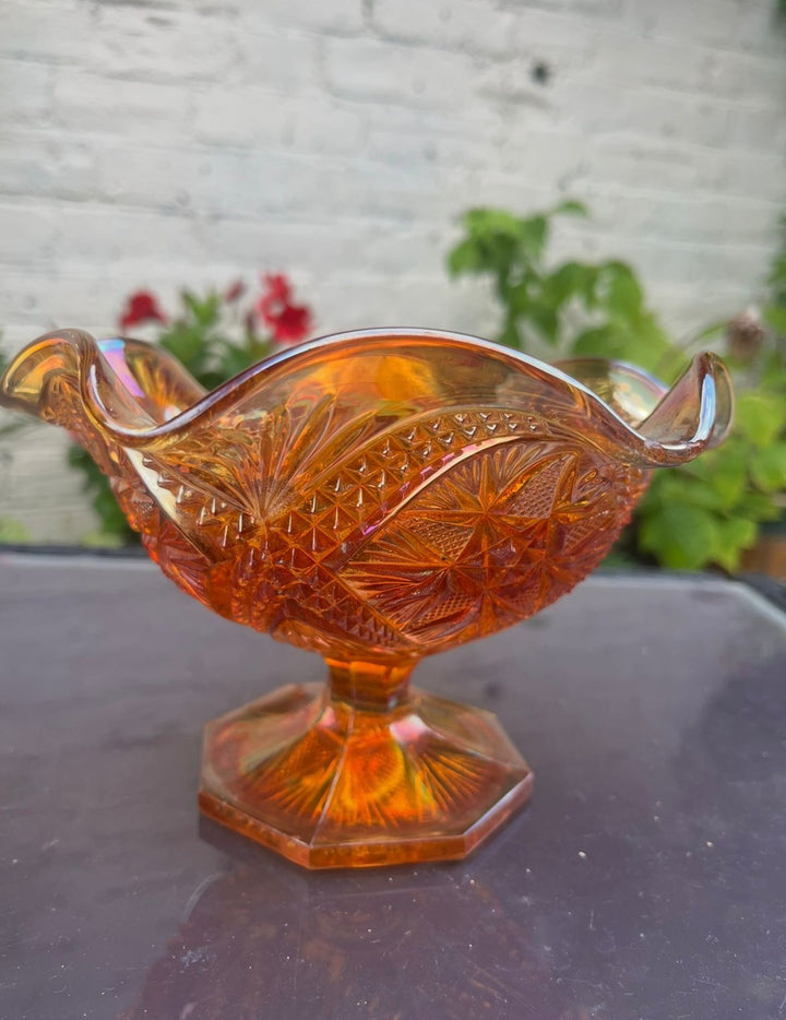Carnival Iridescent Marigold Glass Dish