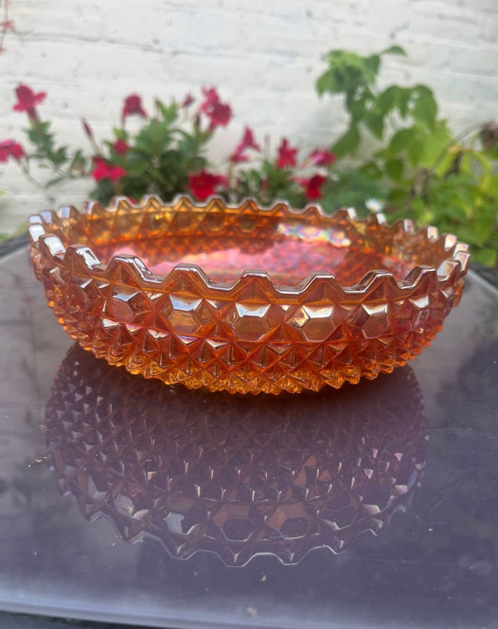 Carnival Iridescent Marigold Glass Bowl.