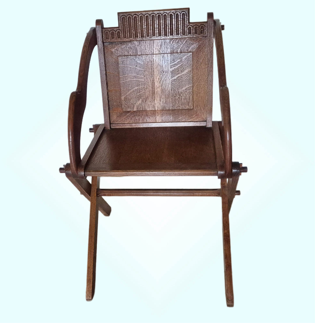 Late Victorian (C1880) Oak Glastonbury Chair.