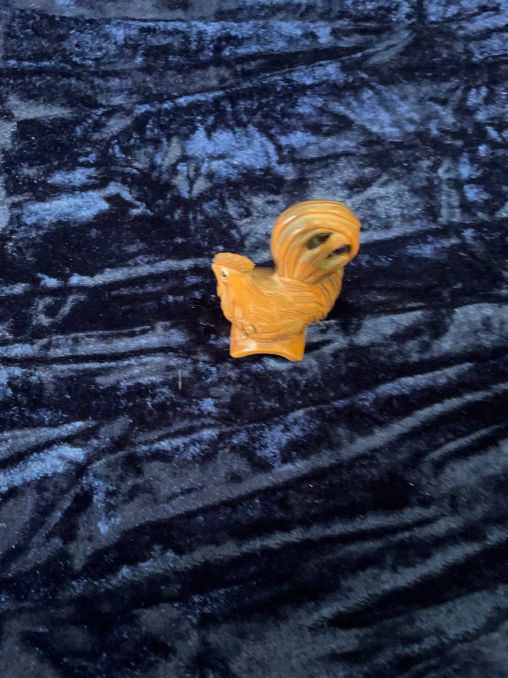 Carved Boxwood Cockerel Netsuke