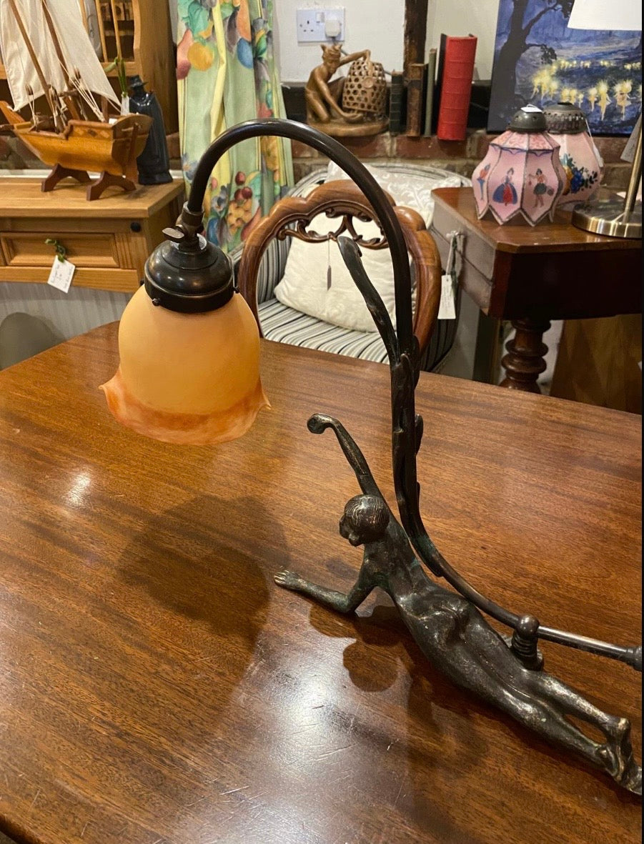 Art Deco Style Bronze Lamp