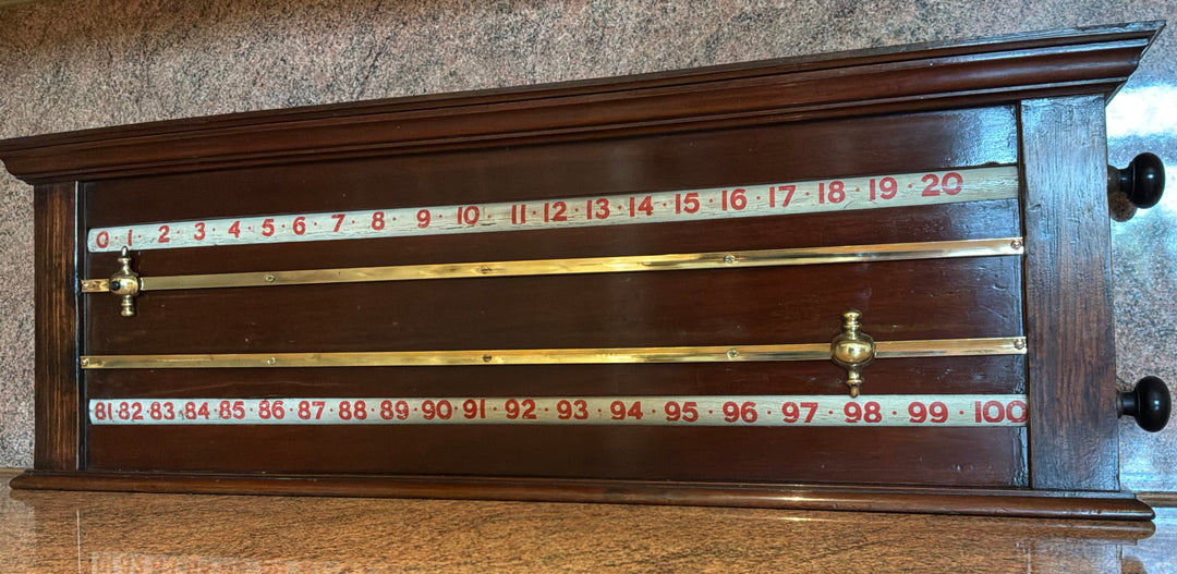 Edwardian Mahogany Billards Scoreboard.
