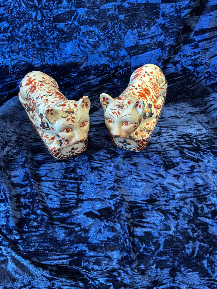 Pair Of Antique/Vintage Imari Pillow Cats