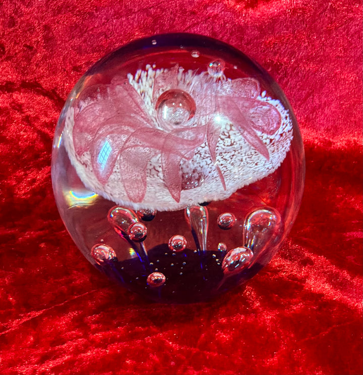 Vintage Controlled Bubble Art Glass Paperweight