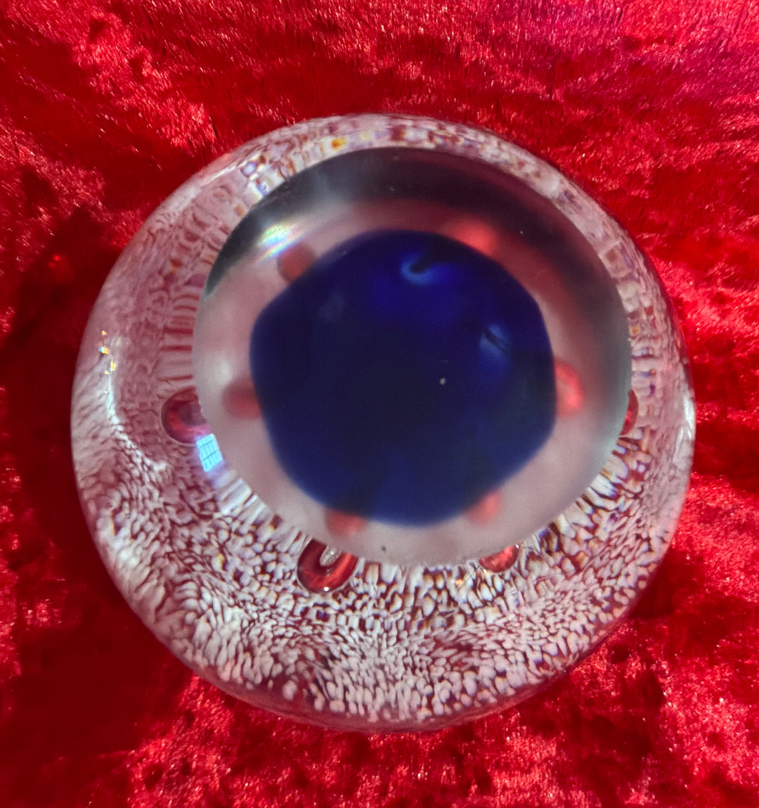 Vintage Controlled Bubble Art Glass Paperweight