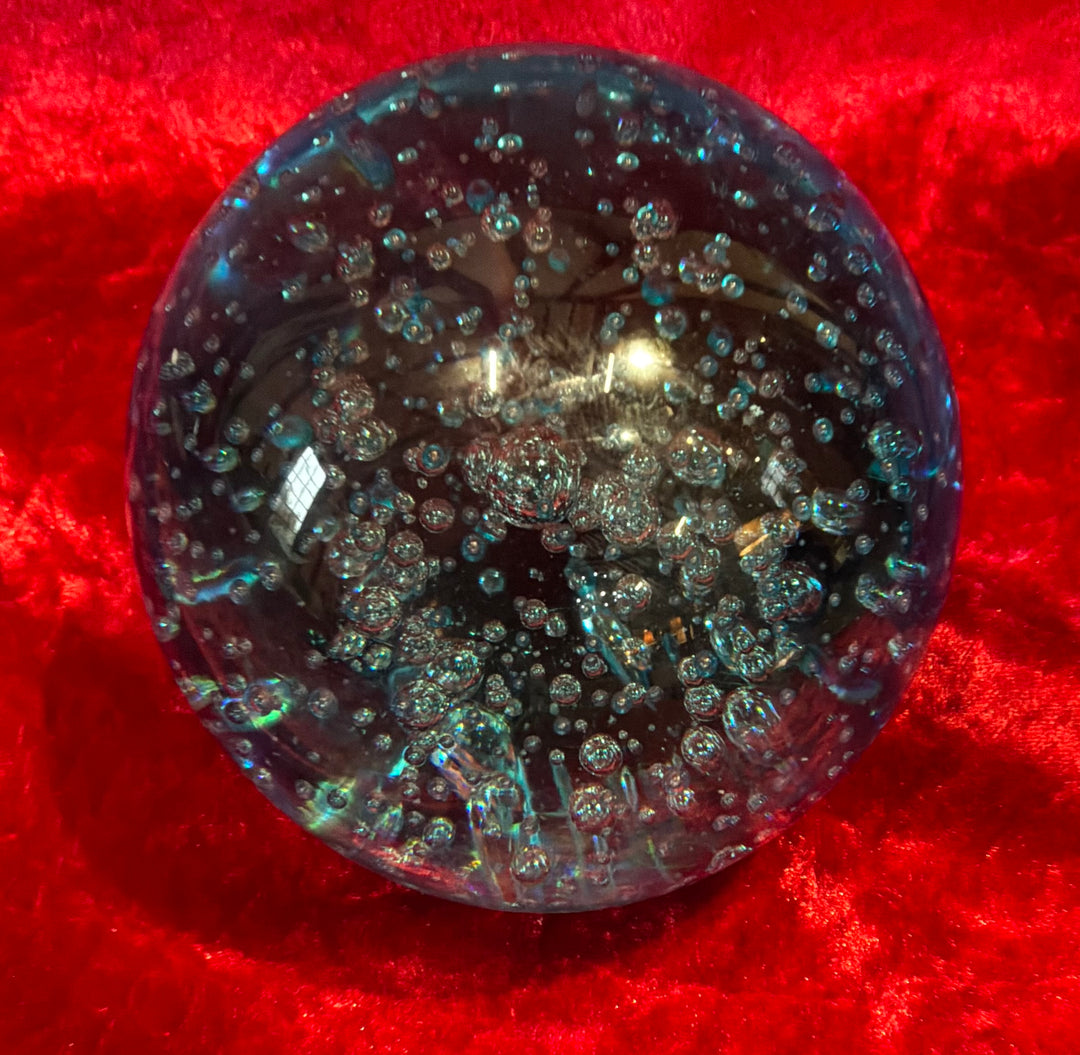 Vintage Blue Bubble Paperweight