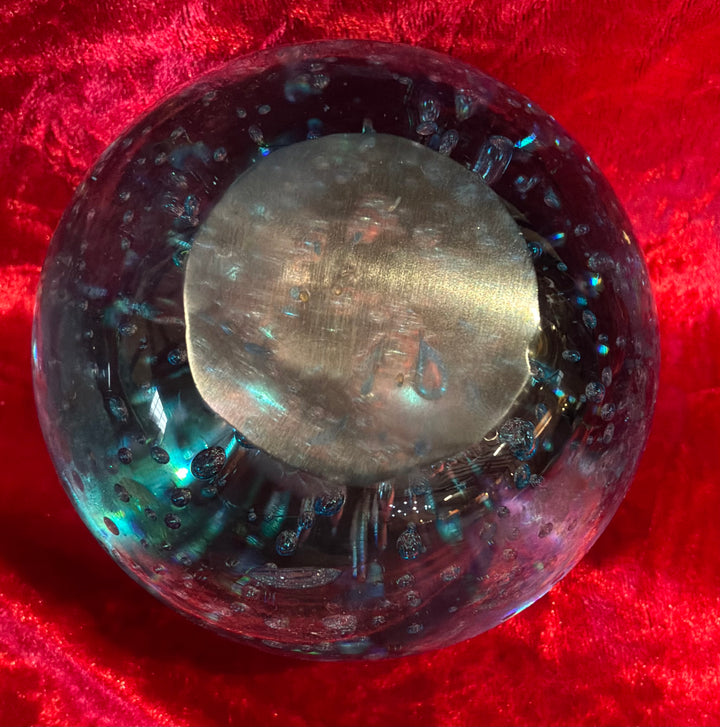 Vintage Blue Bubble Paperweight