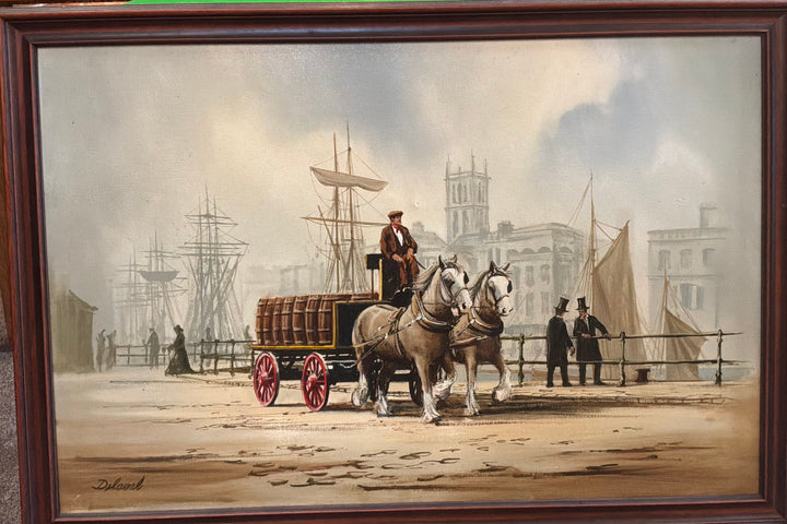 OIL ON CANVAS OF BRISTOL DOCKS