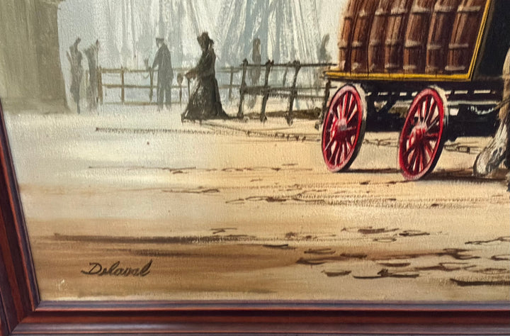 OIL ON CANVAS OF BRISTOL DOCKS