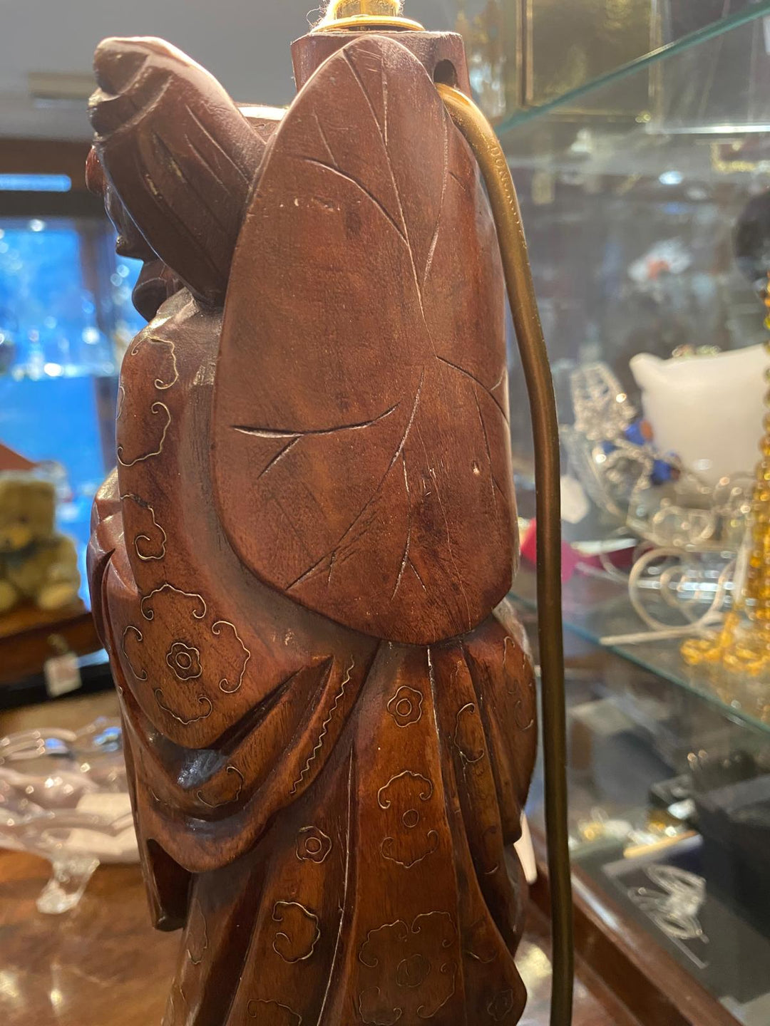 Hand Carved Chinese Figure Lamp
