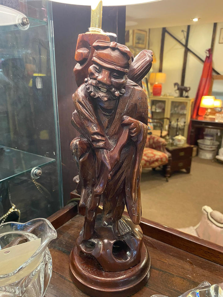 Hand Carved Chinese Figure Lamp