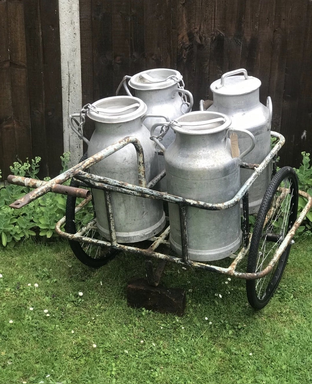 French Milk Churn Trolley/Cart