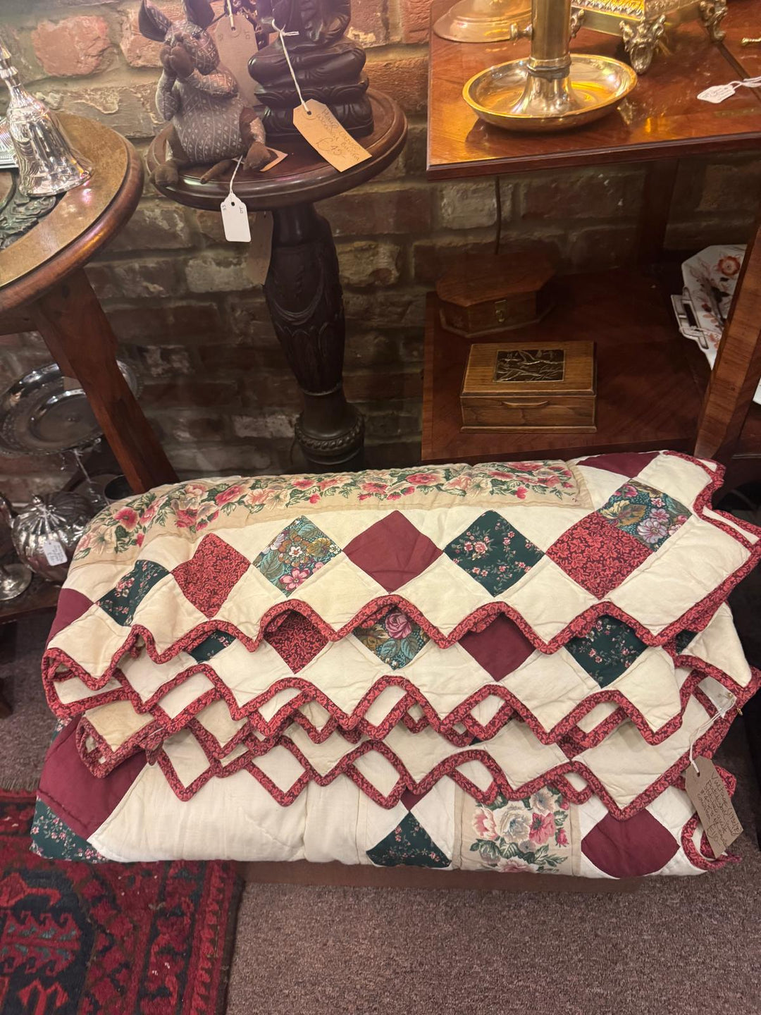 Patchwork Hand-Stitched Quilt.