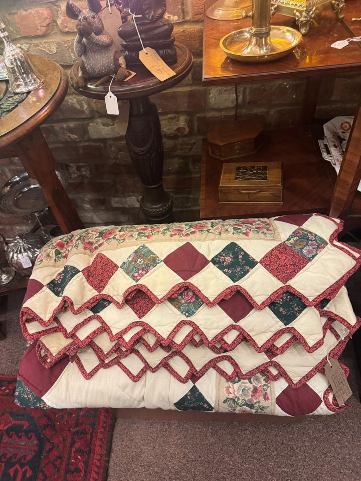 Patchwork Hand-Stitched Quilt.