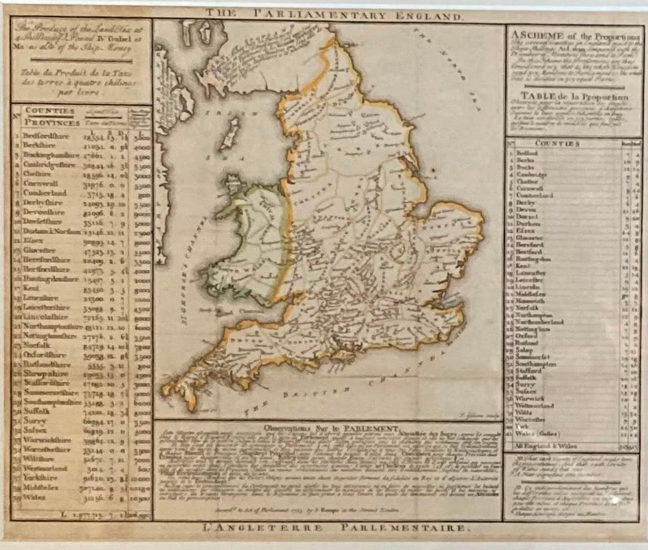 Rare Parliamentary Map By John Rocque 1759