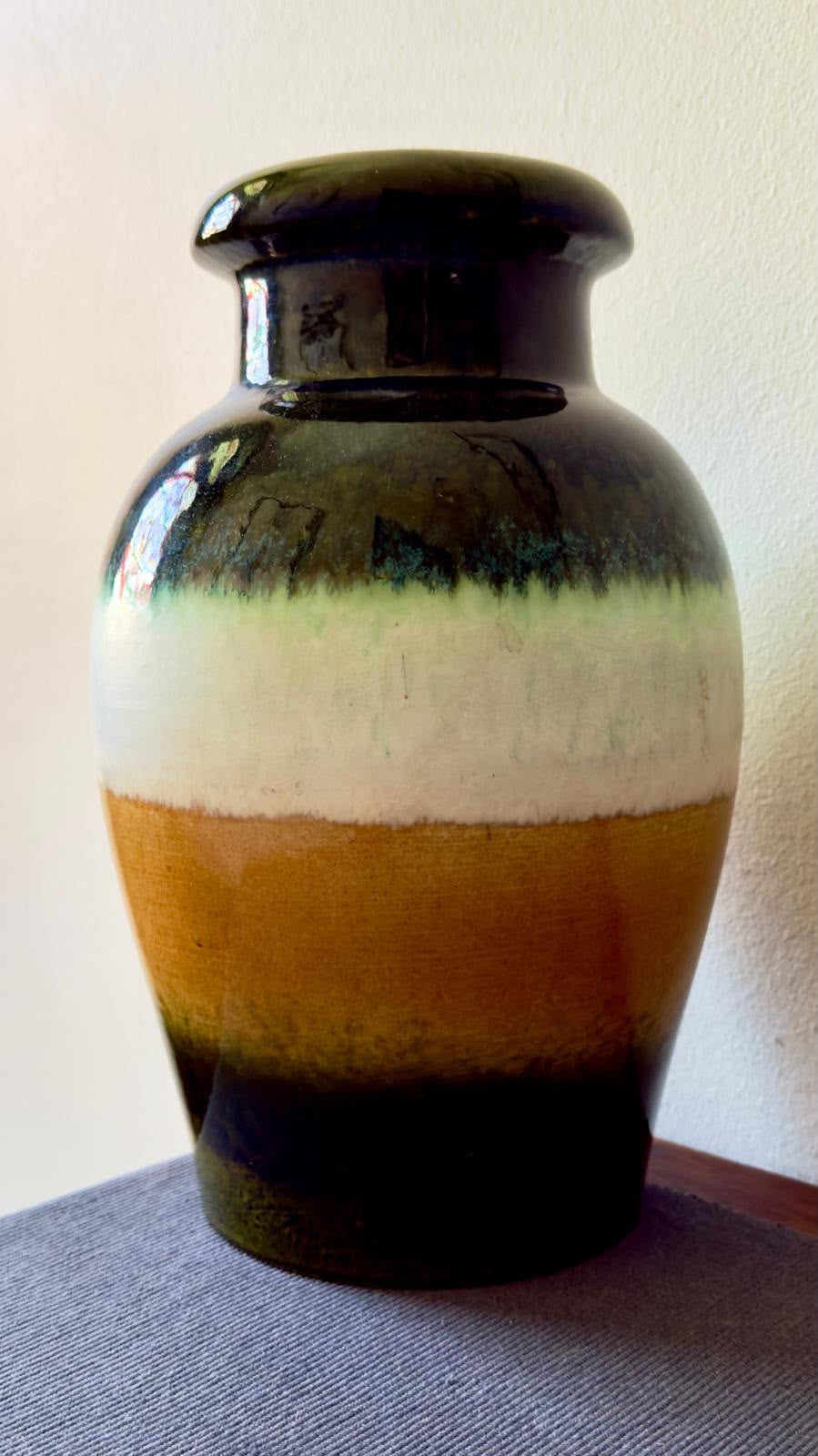 West German Mid-Century fat lava vase. 28 cm tall.