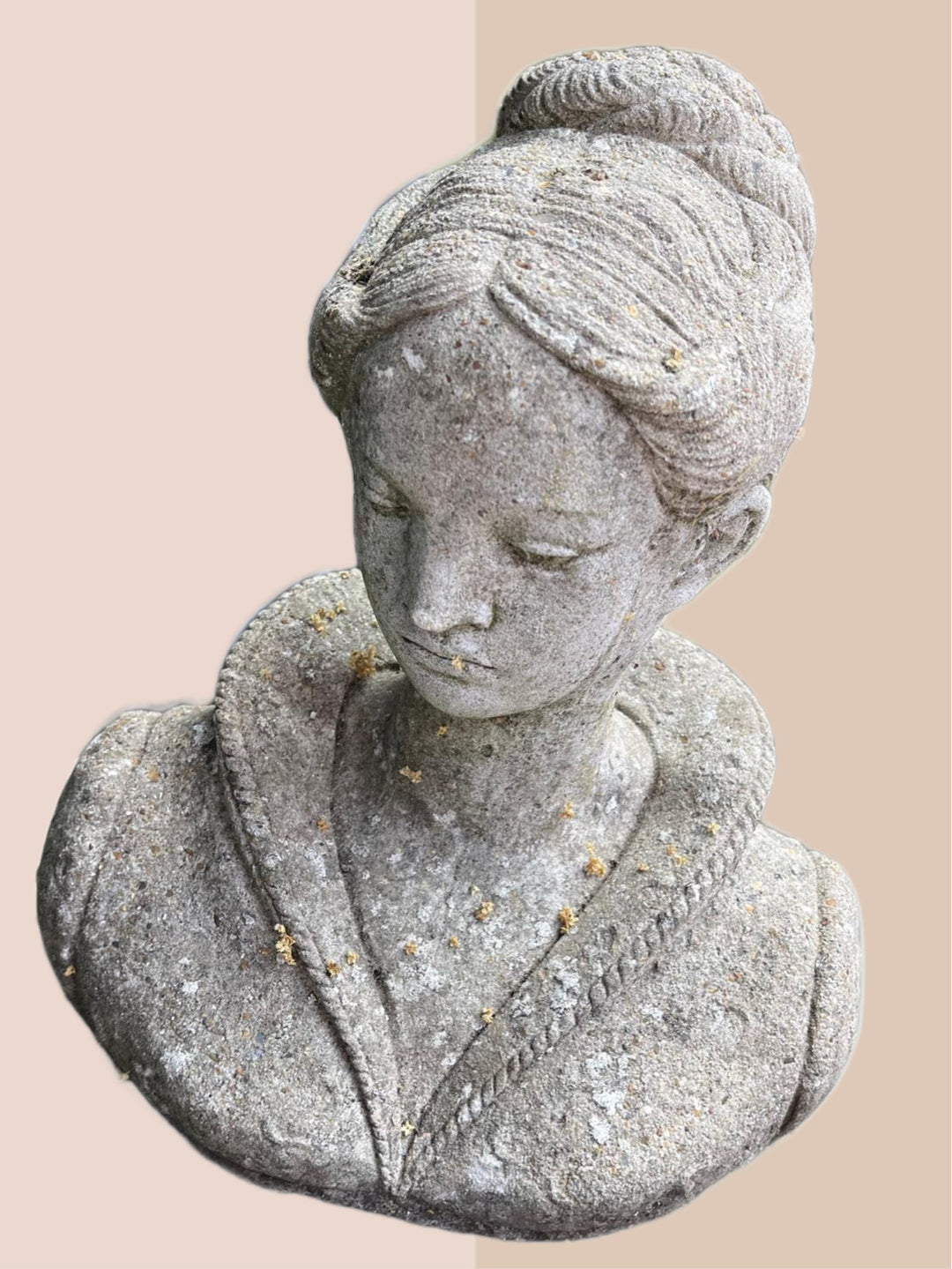 Amazing woman Stone statue face sculpture.
