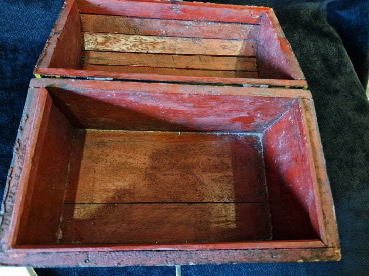 Late 19th Century Indian Painted Wood Domed Casket