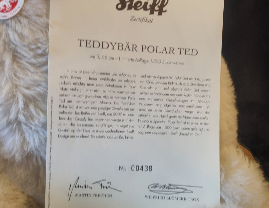Huge Limited Edition Steiff Polar Bear