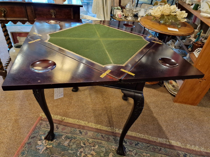 Victorian Ebonised Envelope Card/Games Table