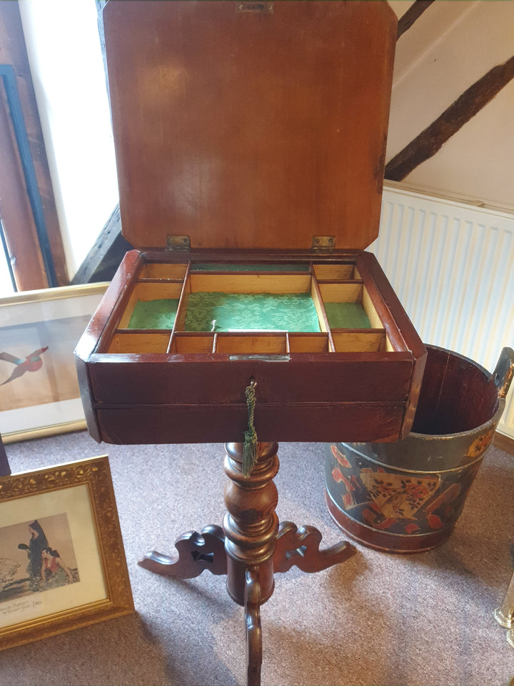 Victorian Oak Sewing Box