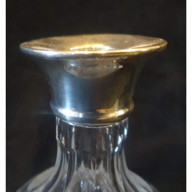 Vintage Cut Glass Silver Decanter