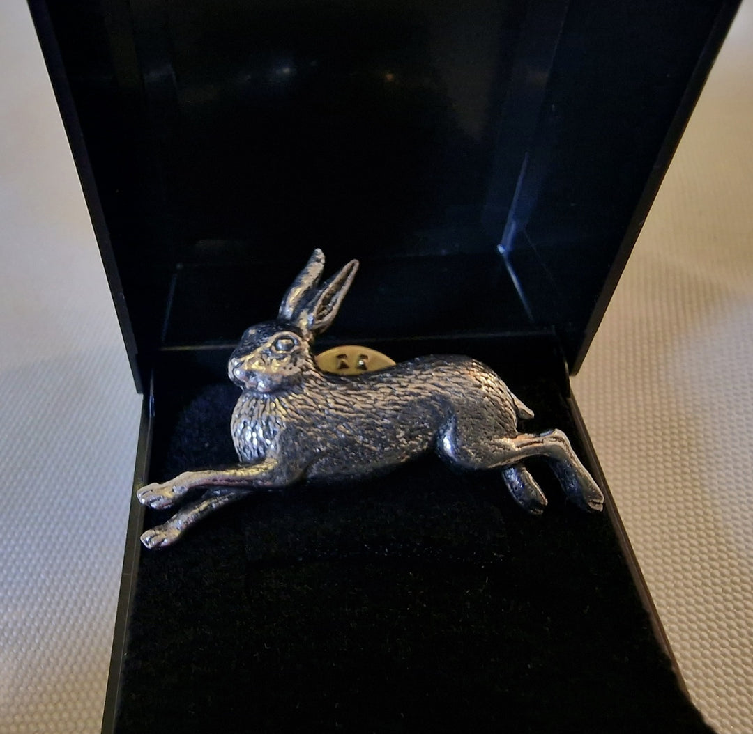 English Pewter Hare pin