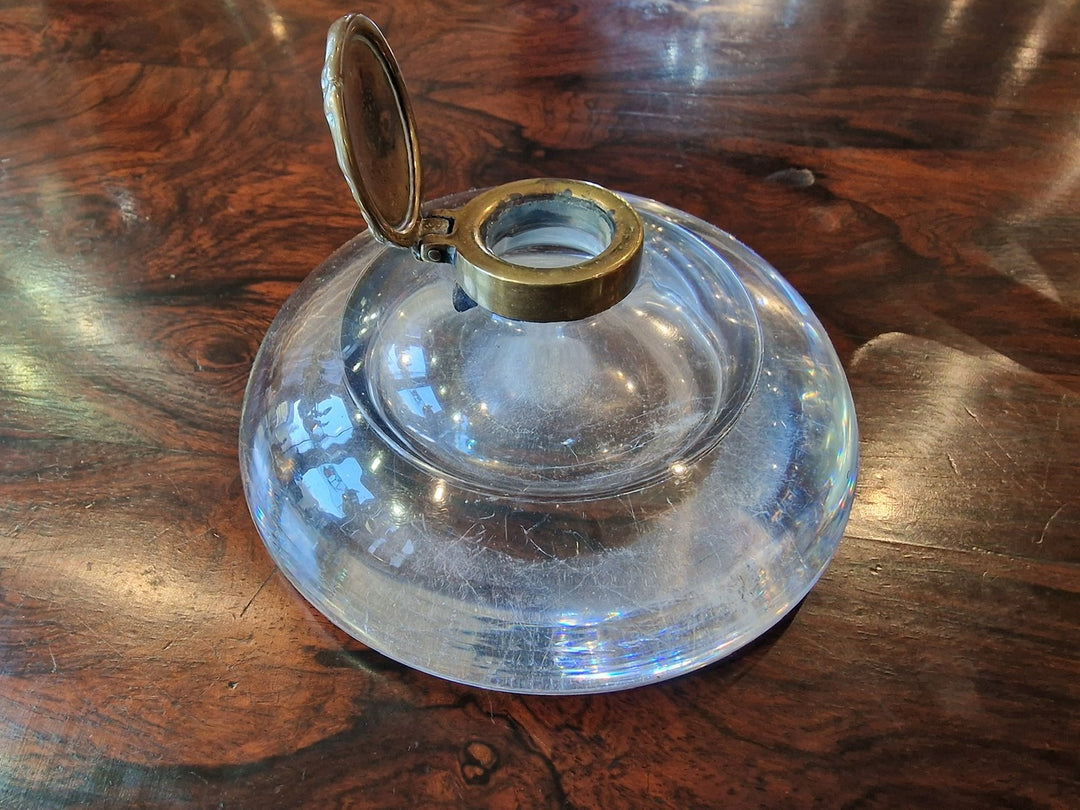 Art Nouveau Inkwell With Brass Cap