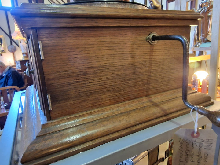 HMV Oak Table Top Gramophone