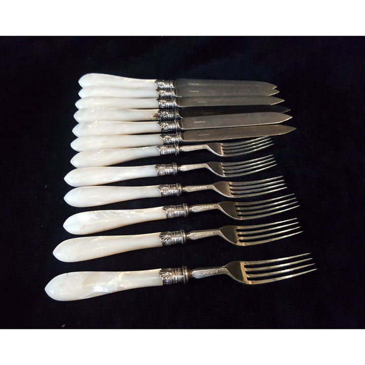Mother Of Pearl Fruit Knives And Forks.