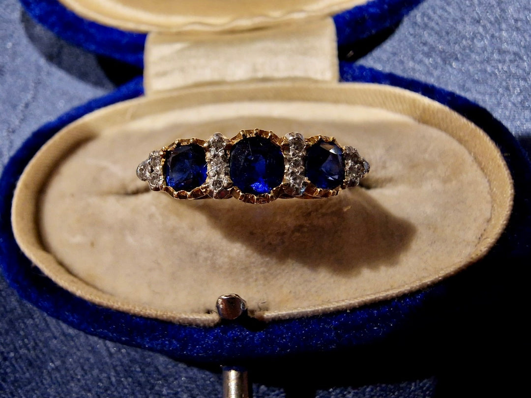 9ct Gold Sapphire And Diamond Ring