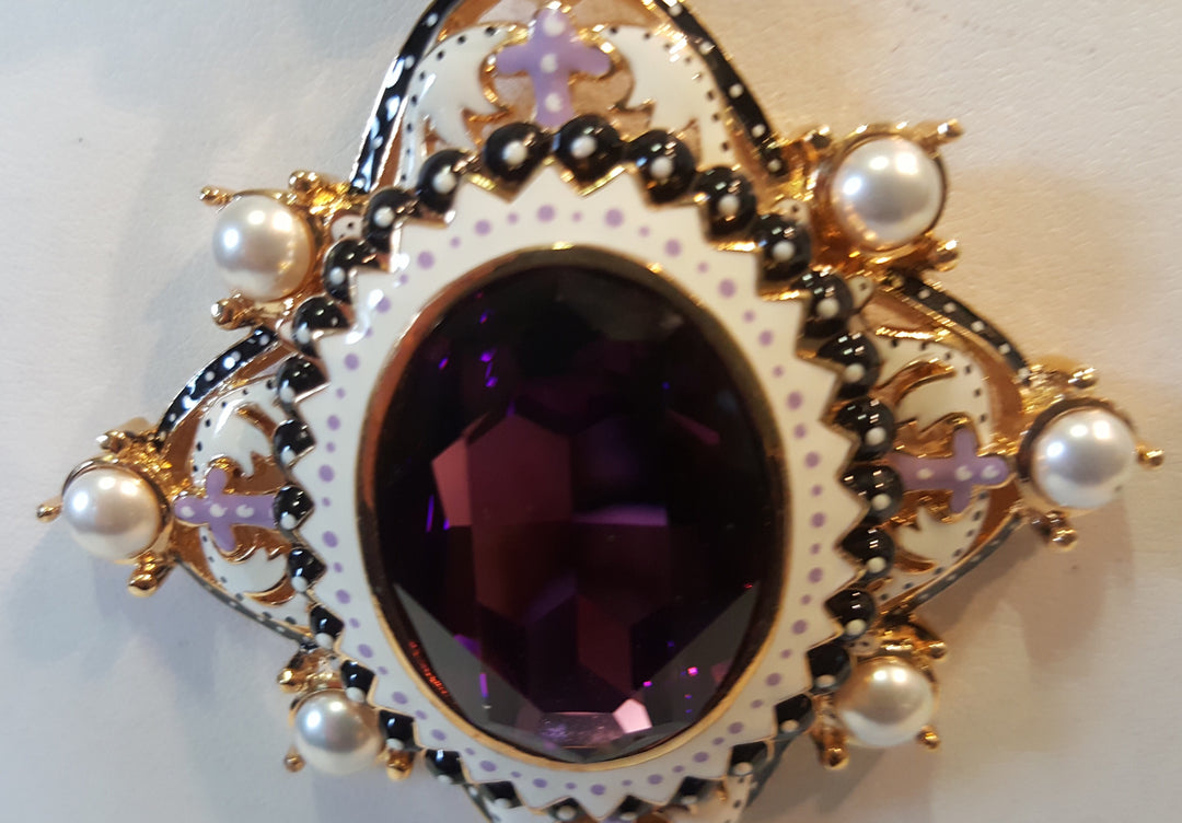 Enamel And Pearl Pendent.