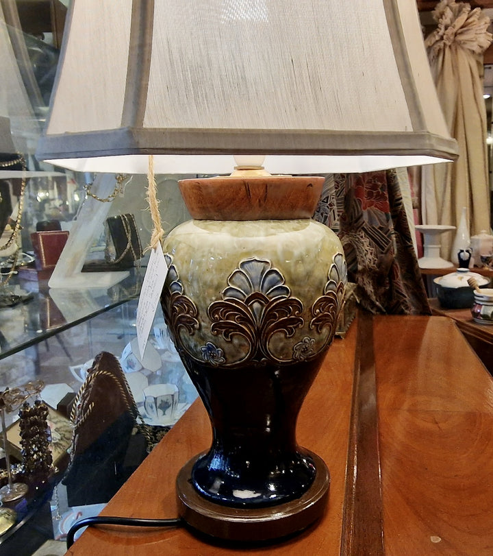 Royal Doulton Lambeth Stoneware Lamp And Shade