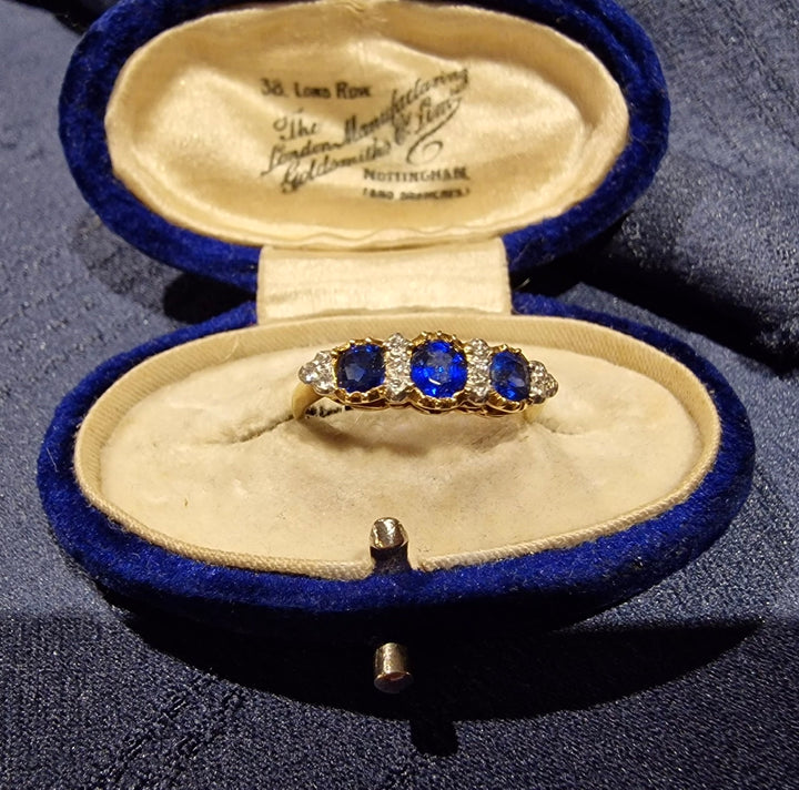 9ct Gold Sapphire And Diamond Ring
