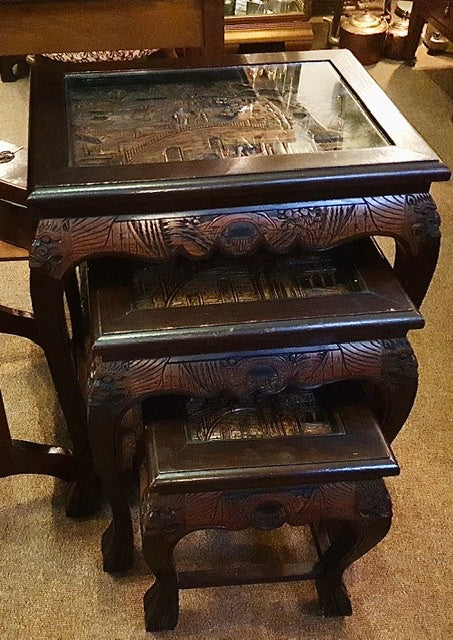 Hand Carved Chinese Nest Of Tables