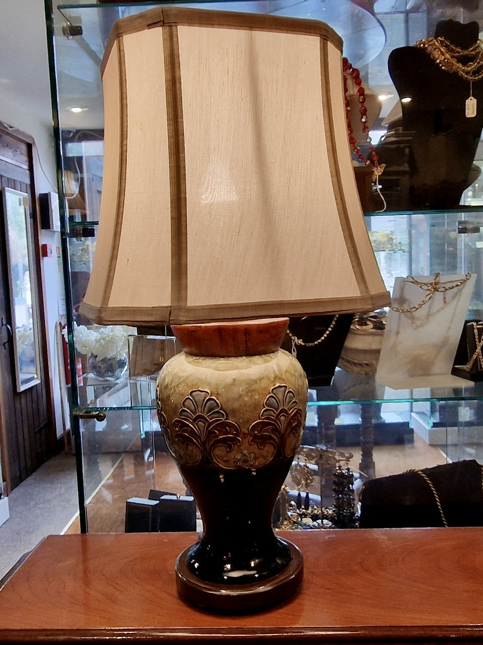 Royal Doulton Lambeth Stoneware Lamp And Shade