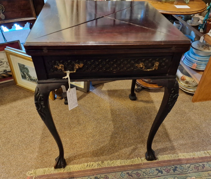 Victorian Ebonised Envelope Card/Games Table