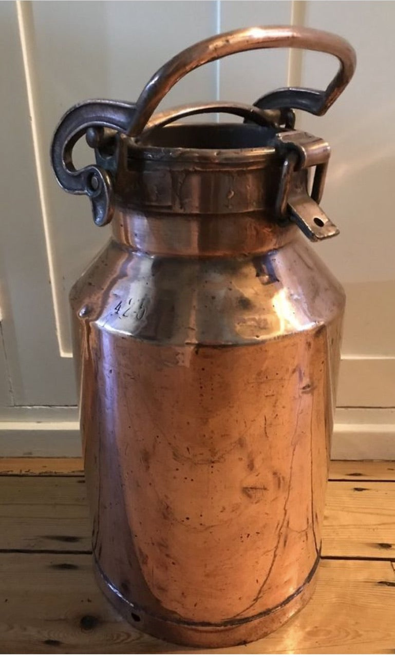 Vintage Northern European Copper Plated Milk Churn