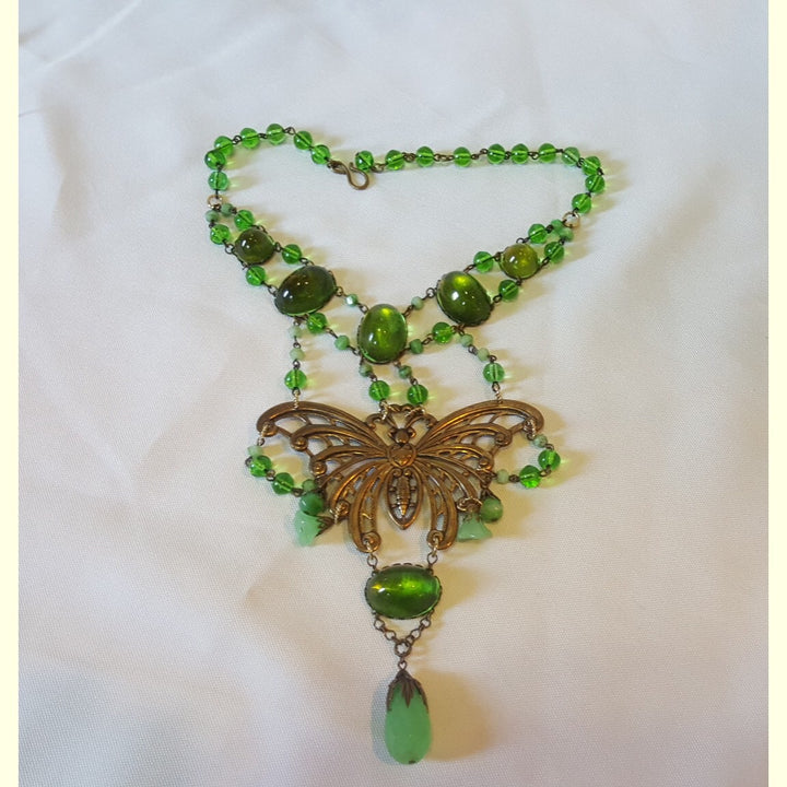 Green Art Deco Necklace