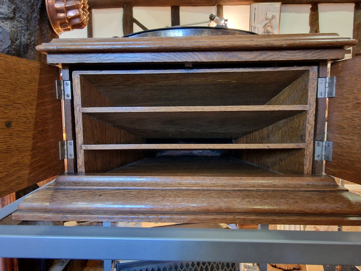 HMV Oak Table Top Gramophone