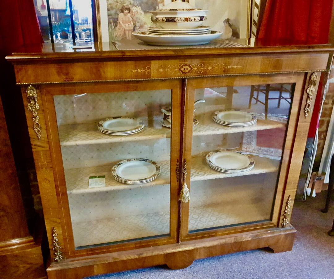 Victorian Walnut Display Cabinet
