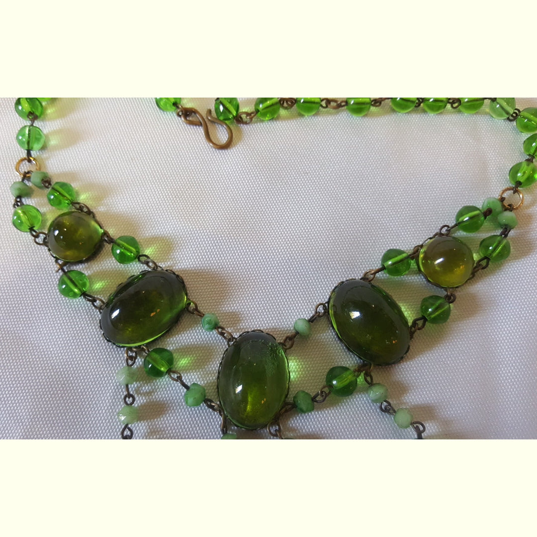 Green Art Deco Necklace