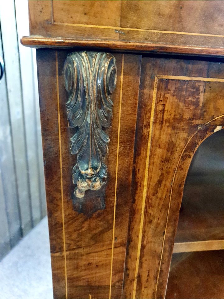 Walnut Ebonised Display Cabinet