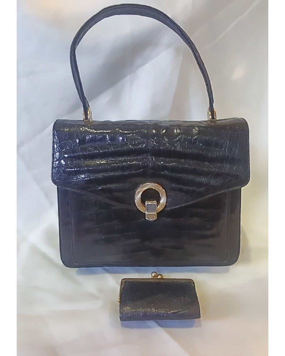 Black Alligator Bag