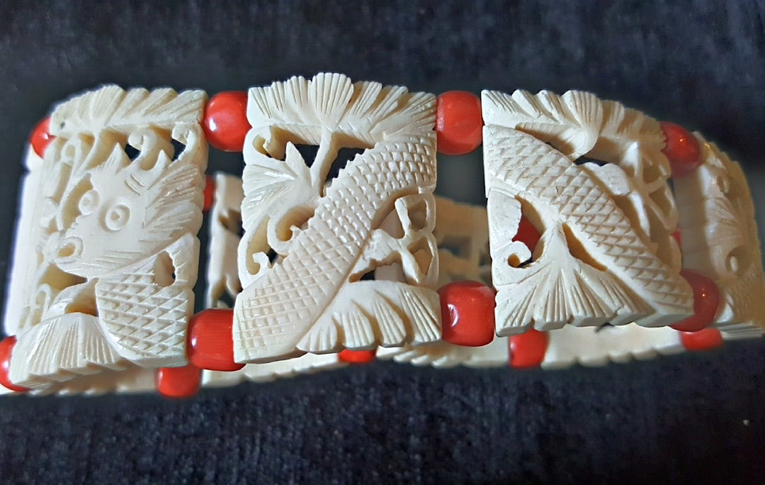 Bone & Coral Bracelet